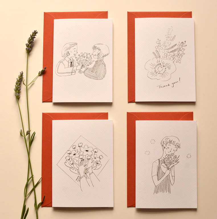 Collaboration card design with des bisous